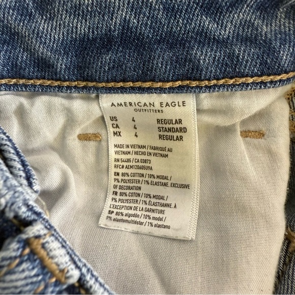 American Eagle Mom Straight Jeans Size 4 Regular Stretch - Picture 4 of 8